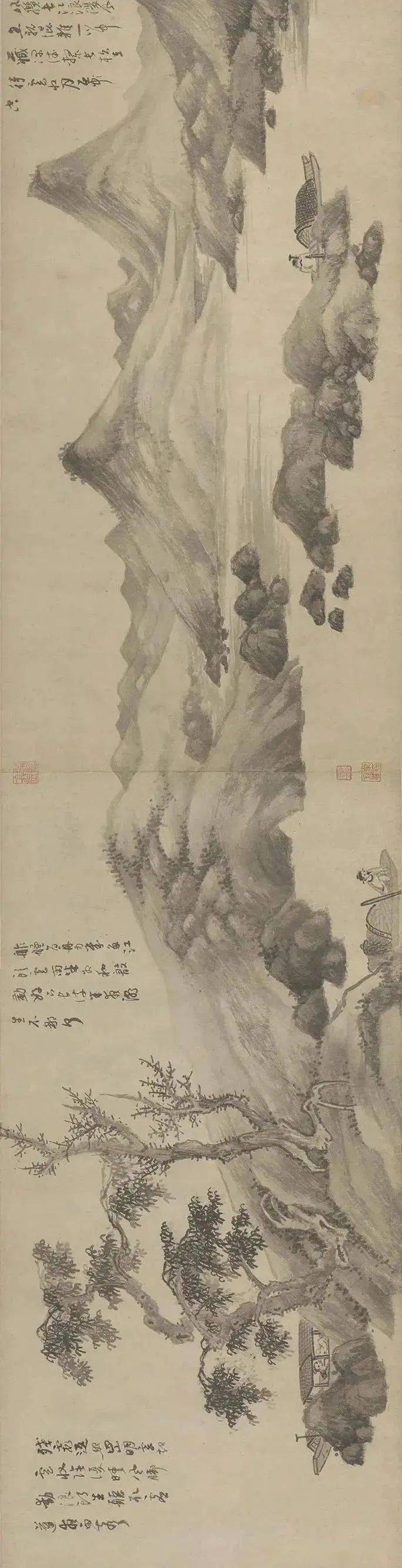 归鹤应和紫府云 莫向东园竞桃李,春光还是不容君  赏吴镇画作