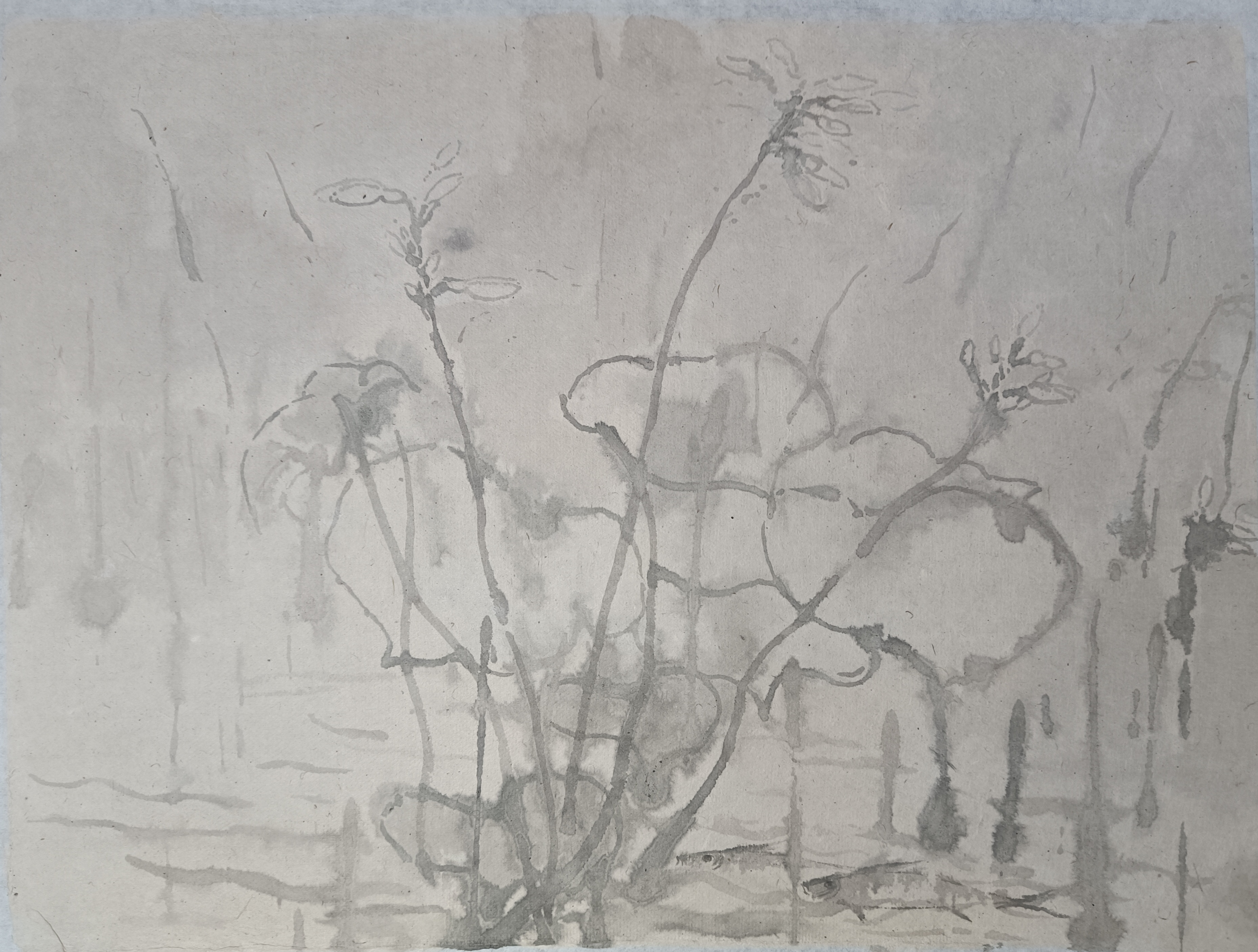 国画作品手工纸本矿物颜料