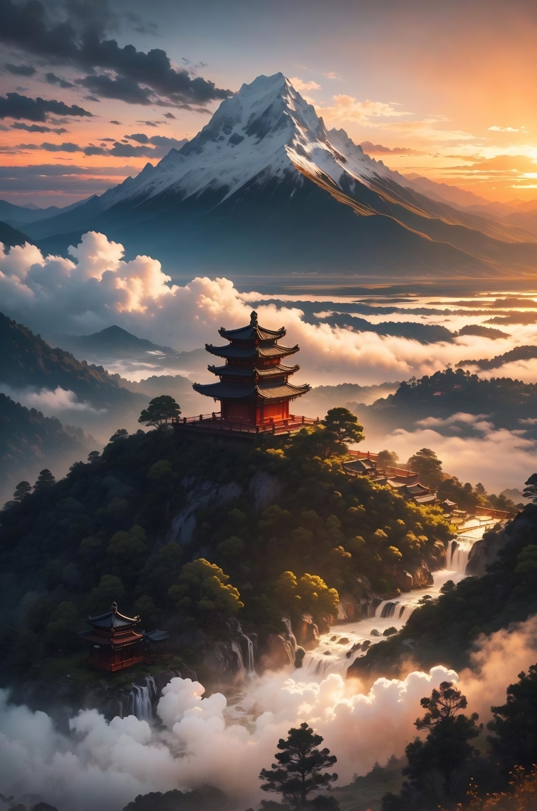 原创国风—风景画 78国风潮起,插画中的古建筑令人心驰神往!