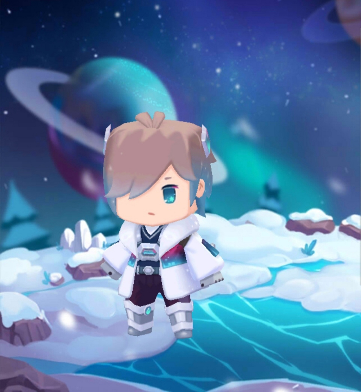 迷你世界# 迷你皮肤凛冬的发色真的好好看从粉到蓝[色][在后面看更好