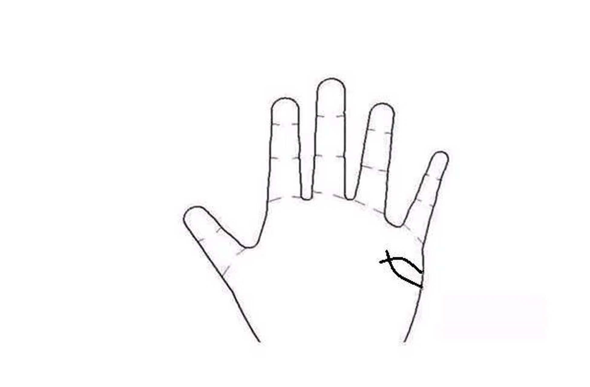 是婚后感情不合的手相,两条婚姻线出现了交叉,暗示着不幸婚姻的生活