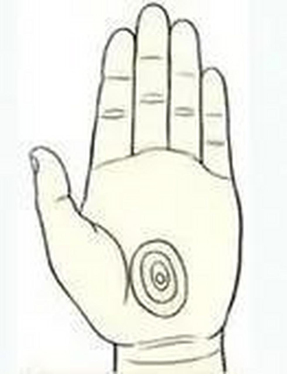 宝晕纹:封侯富贵;手掌心纹路是圈形的是宝晕纹,宝晕纹是环形的可以当