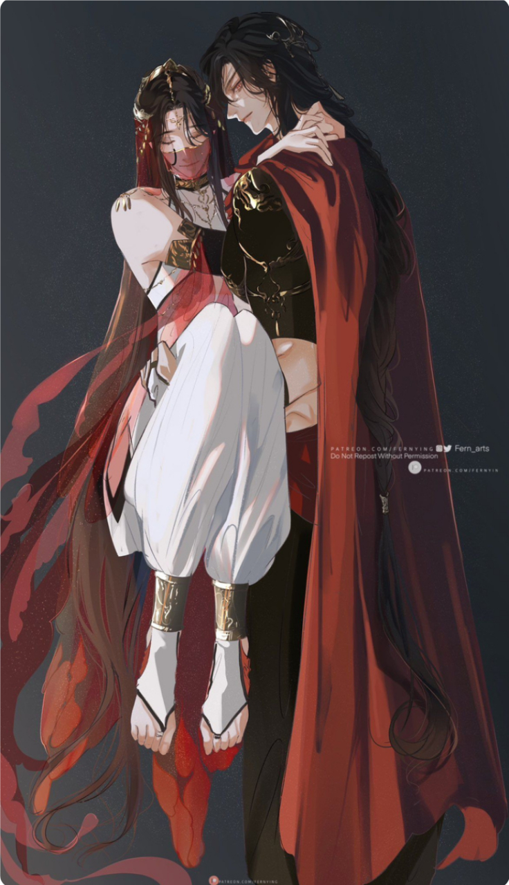 花城邪魅一笑,怜怜紧张的脚指头都扣在一起了  twi:fern_arts