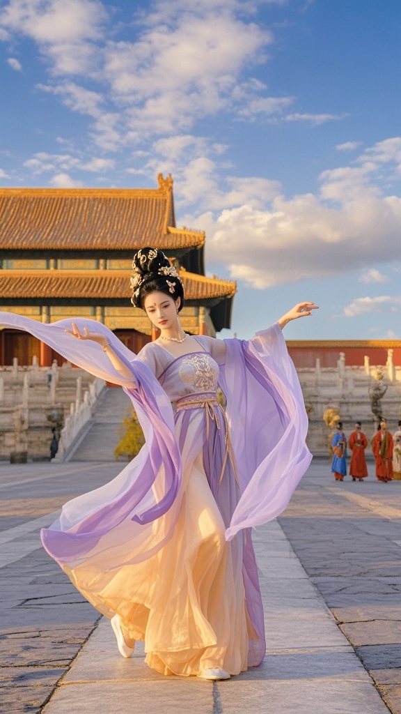 "翩若惊鸿,婉若游龙,紫衣仙子舞动千年古风韵