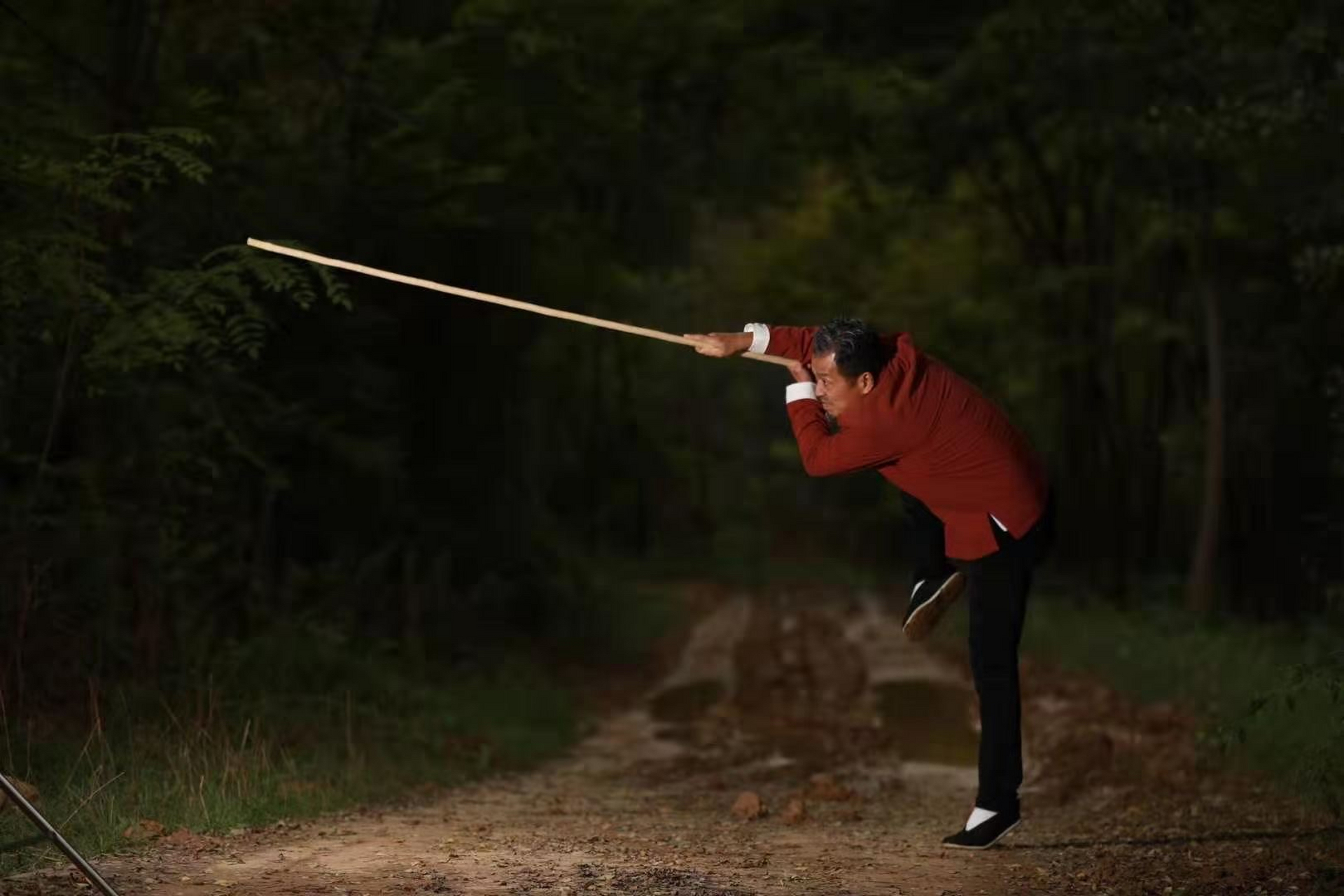 晨悟,疯魔棍之"直行虎"和"勾子腿".