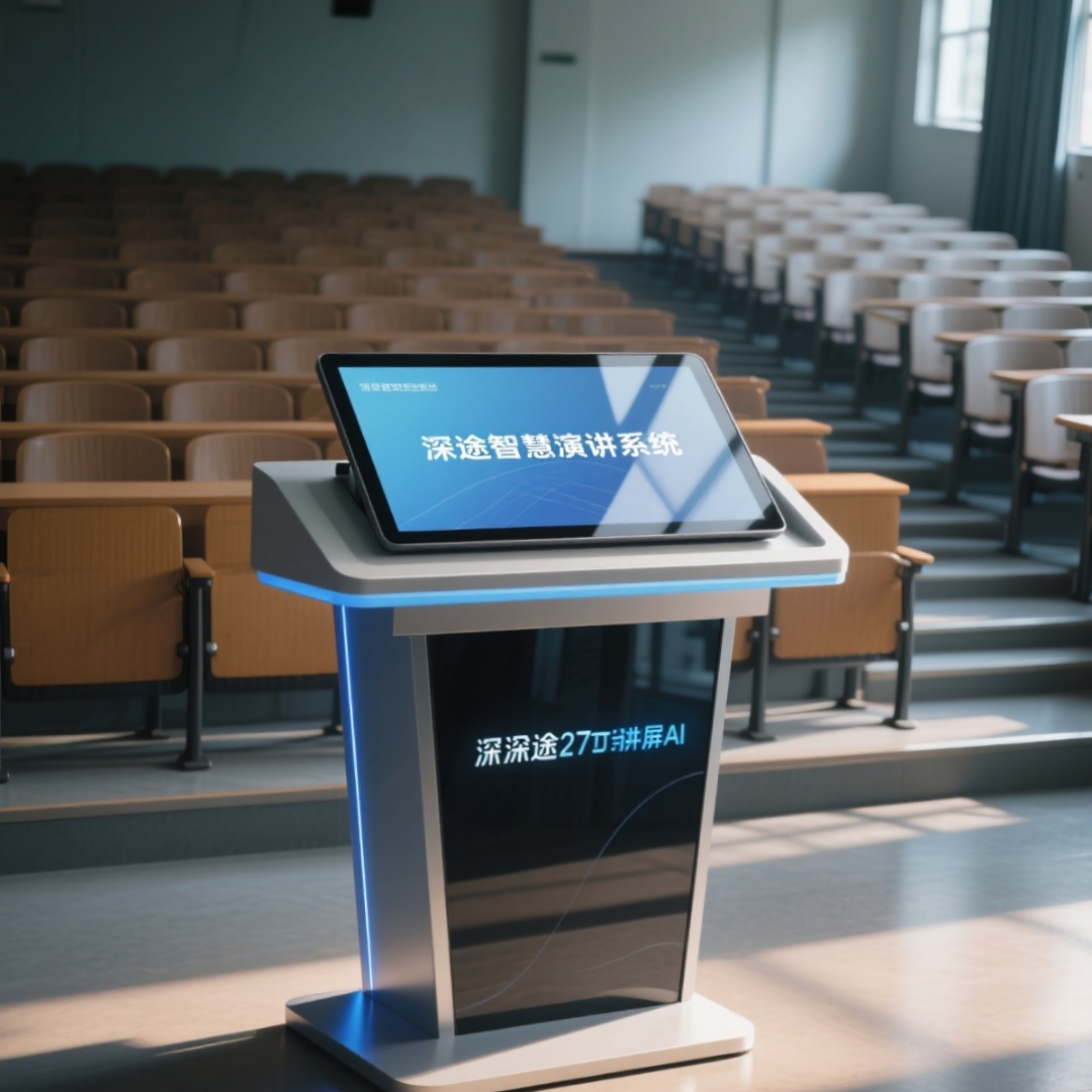 如触控精演讲台智慧讲台电子发言台未来智能讲桌演讲厅图片升降演讲台