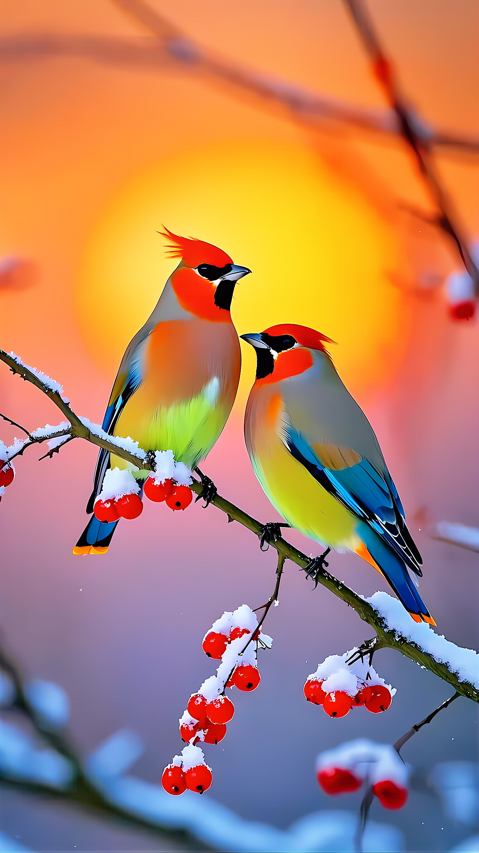 树上的鸟儿成双对#原创ai美图分享# #热点引擎计划