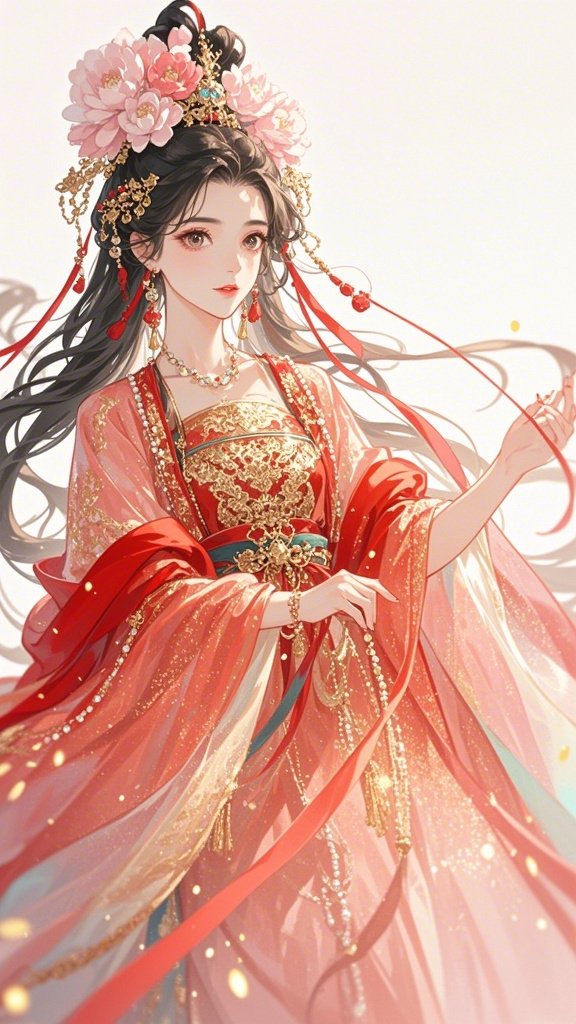 红衣古装女子#原创ai美图分享