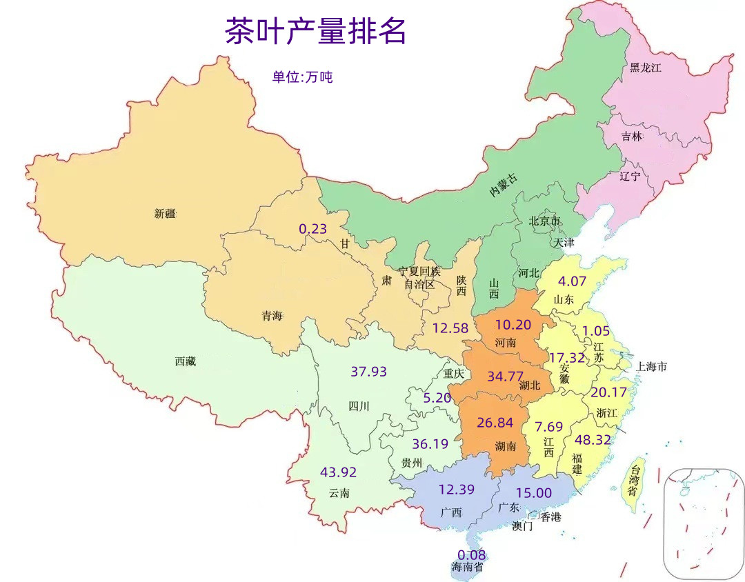 中国茶叶分布地图图片