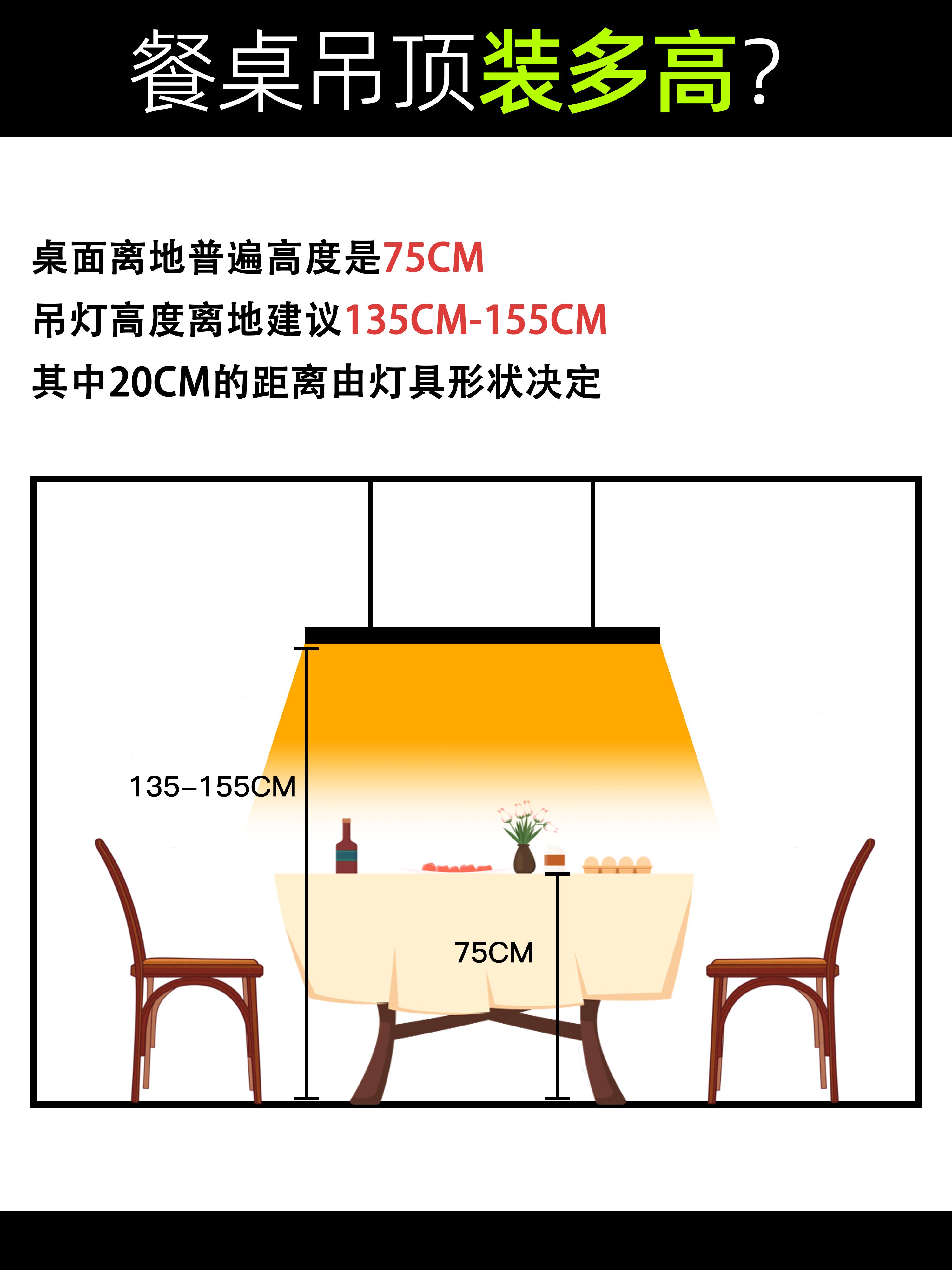 餐厅吊灯离餐桌高度图片
