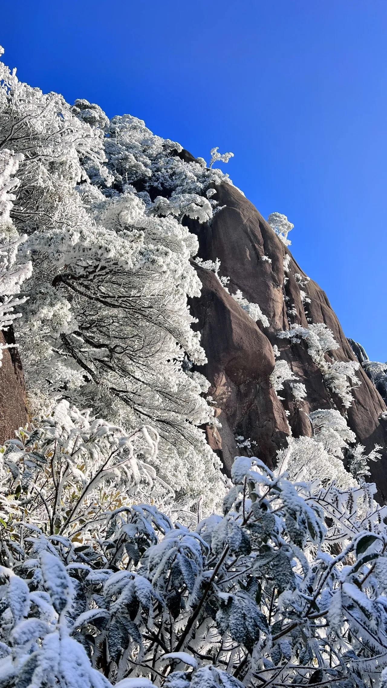 上饶三清山雪景图片