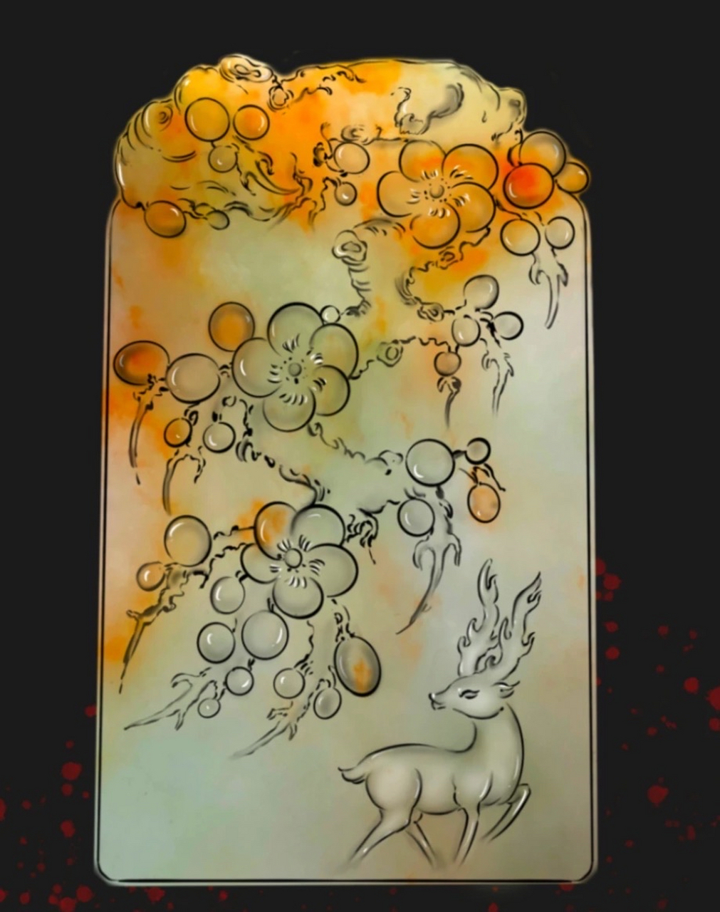 翡翠设计一鹿有你遇见神鹿 翡翠上的鹿,是灵性的表达,它定睛,凝神,轻