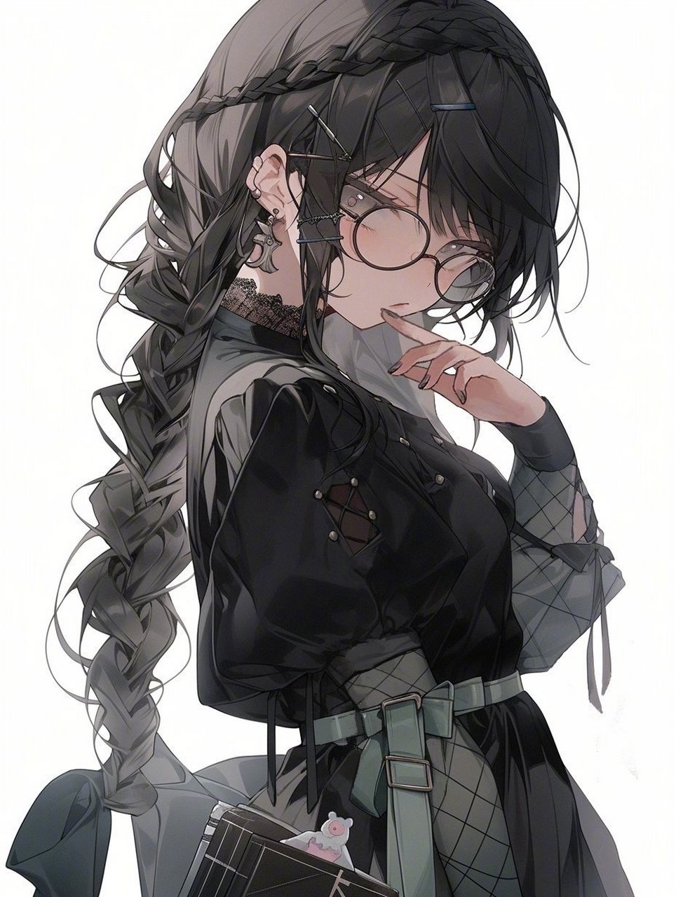 麻花辫眼镜女孩也太可爱了吧 twi/hodarake 676767