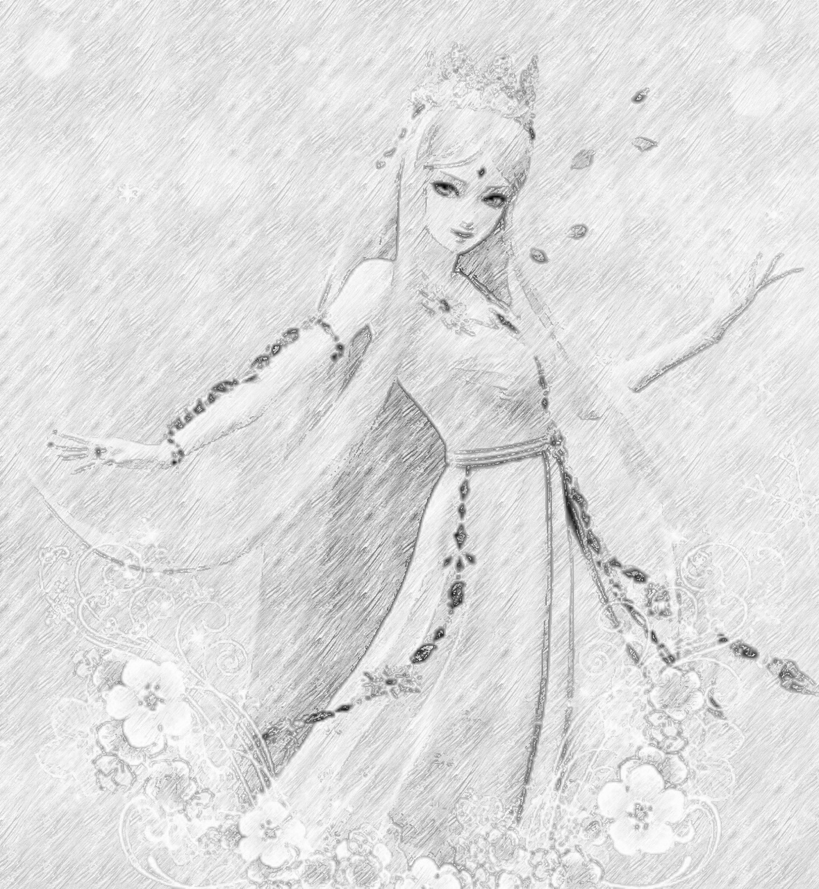 冰公主素描画