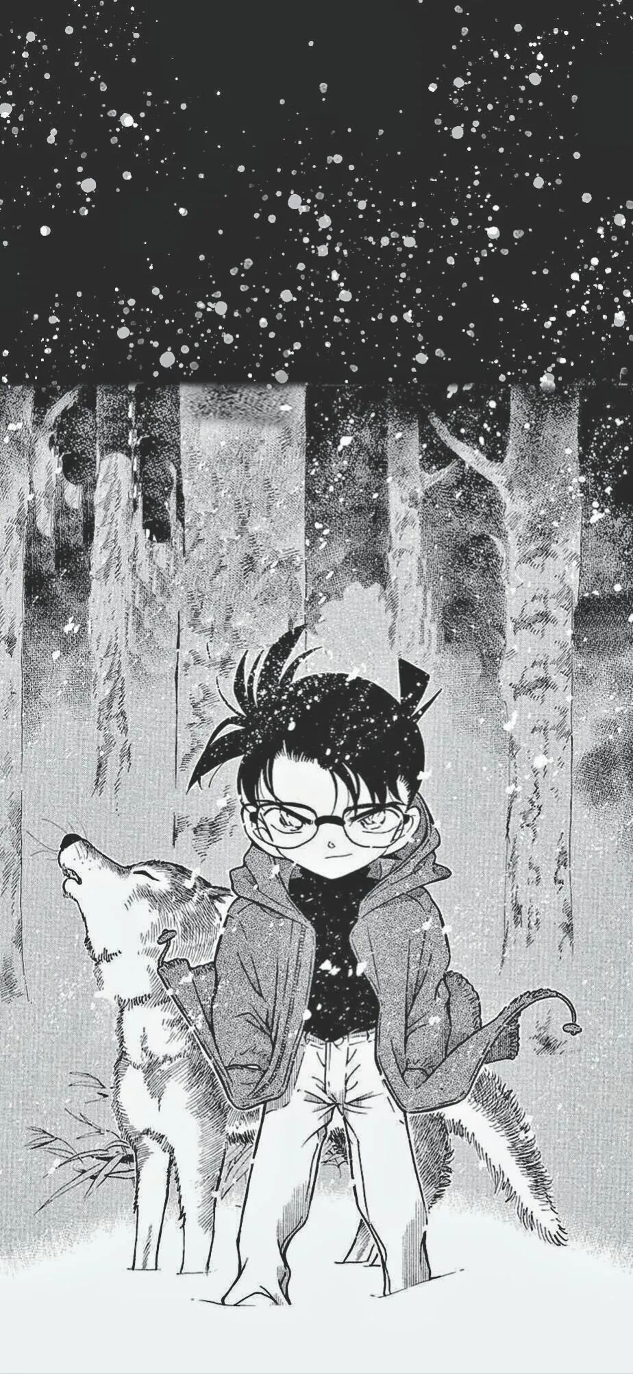 动漫壁纸# 《名侦探柯南》漫画黑白壁纸