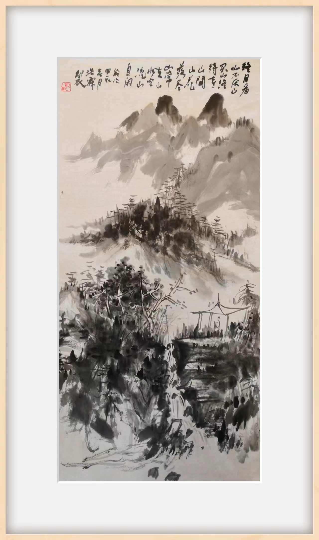 山川秀丽,古树参天,一幅水墨画卷在朋友圈中缓缓展开.