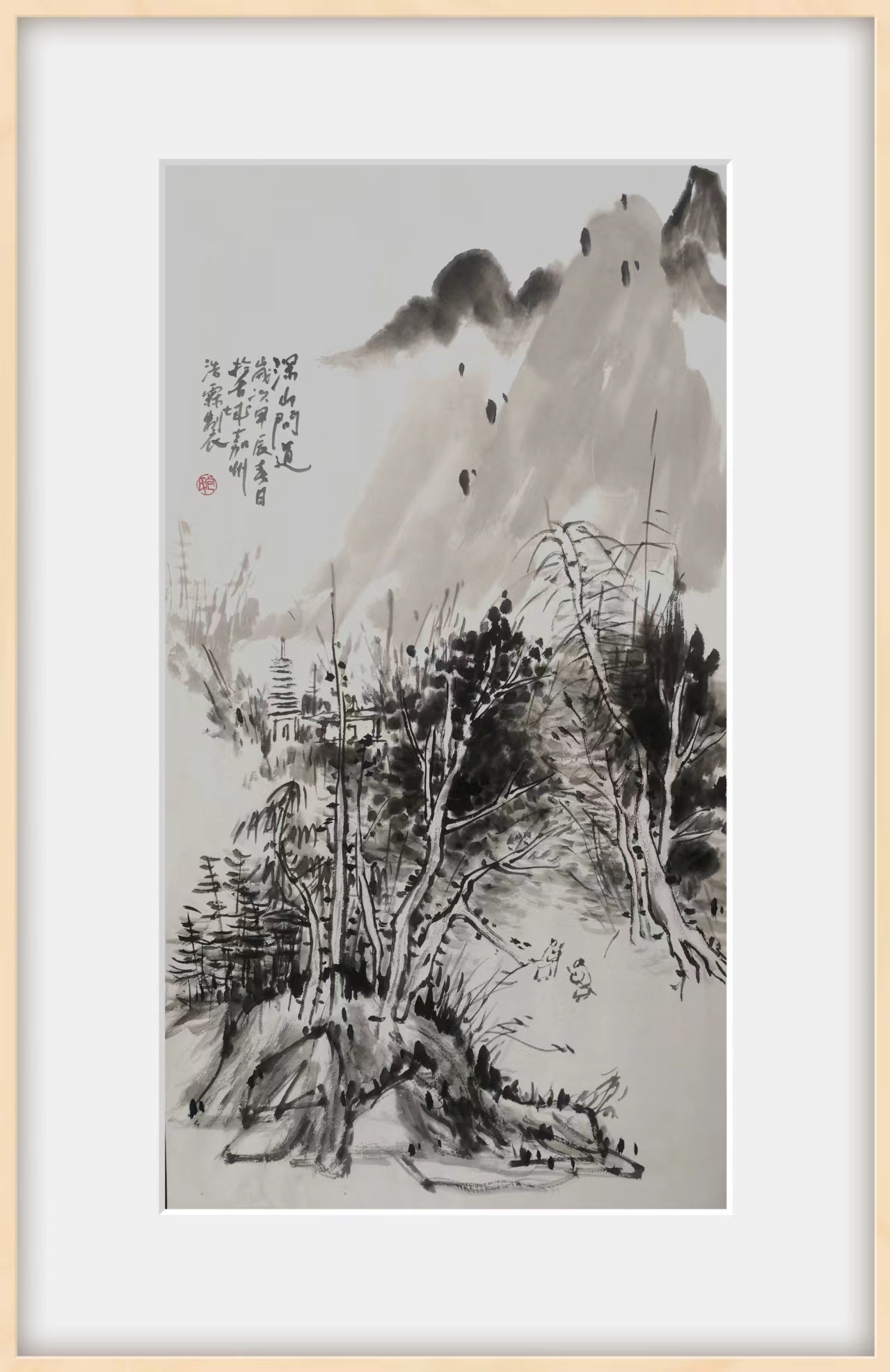 山川秀丽,古树参天,一幅水墨画卷在朋友圈中缓缓展开.