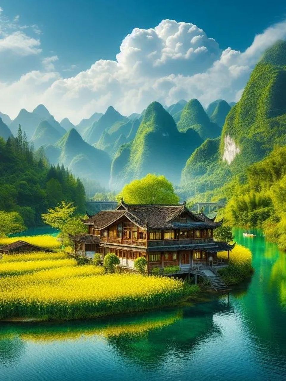风景如画,瀑布如诗,从峭壁倾泻而下,水帘层叠,动人心魄.