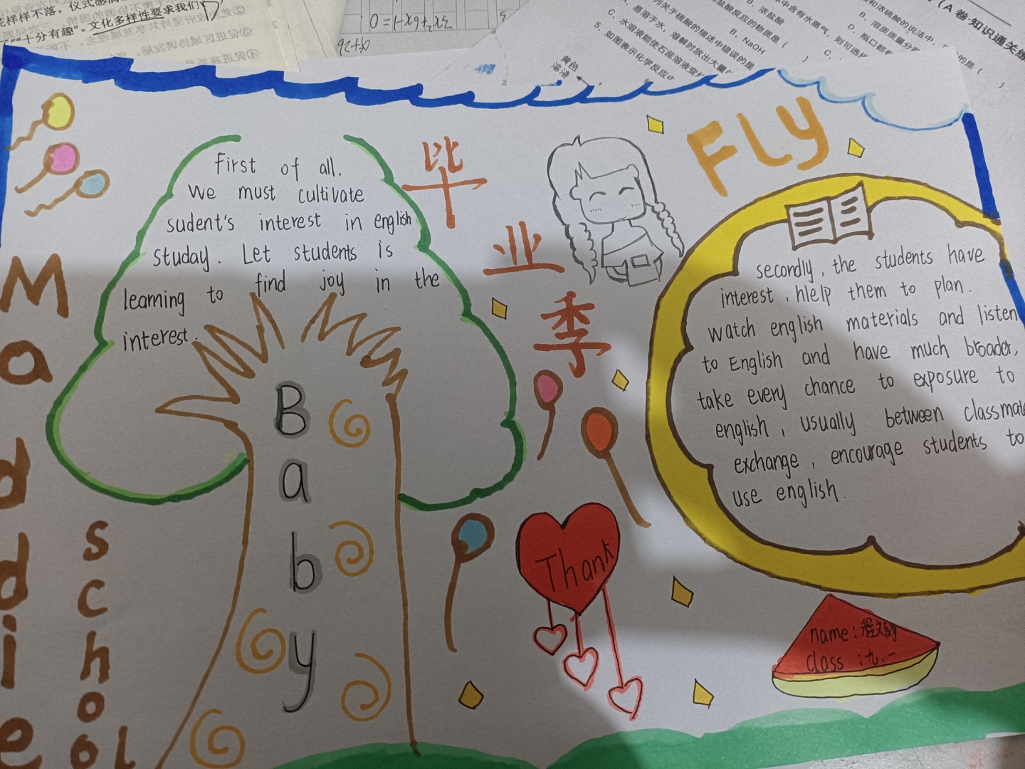 初中毕业英语手抄报