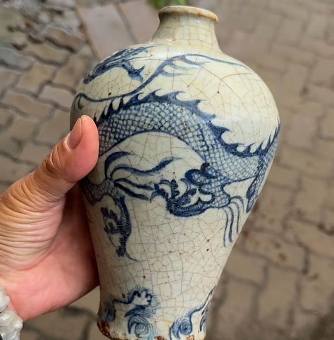 元末明初三爪龙青花瓷梅瓶,包老,喜欢来聊聊