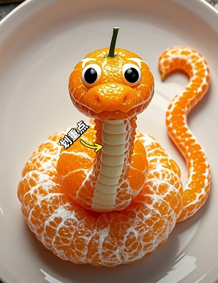 瞧这创意,把橙子雕成十二生肖,眼睛和嘴巴都好传神,真是大开眼界!