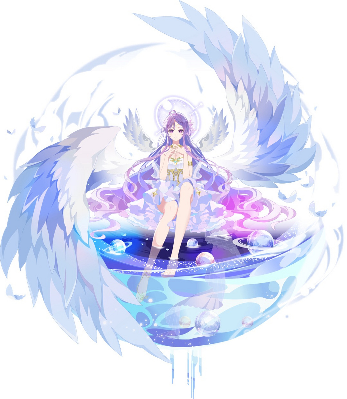 奥拉星银河羲和背包背景高清大图来喽! 附带银河皮肤高清大图