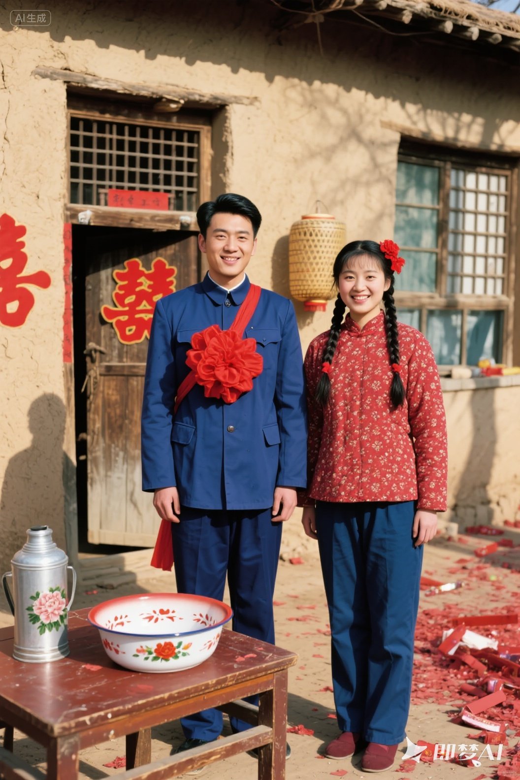 七十年代的中国婚礼现场,布置简单却温馨