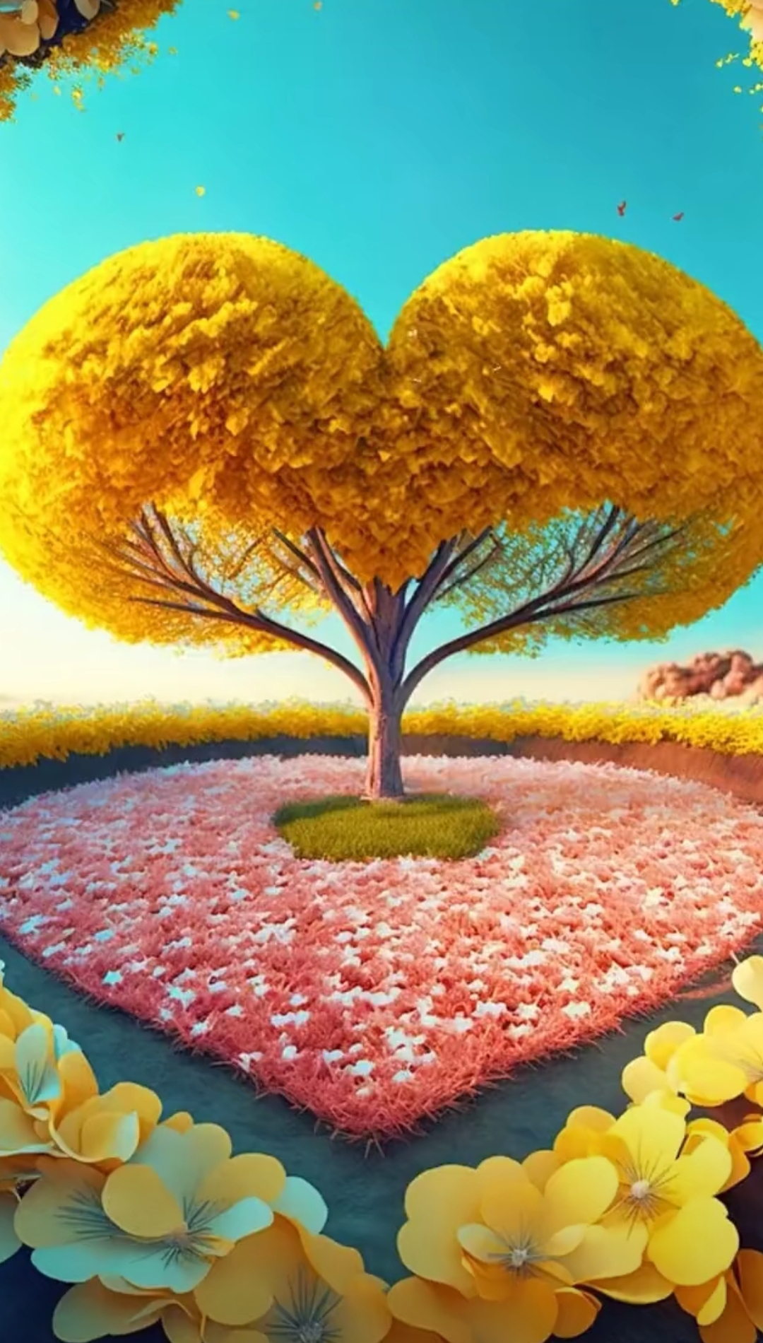 🌸心形树下的浪漫邂逅💕