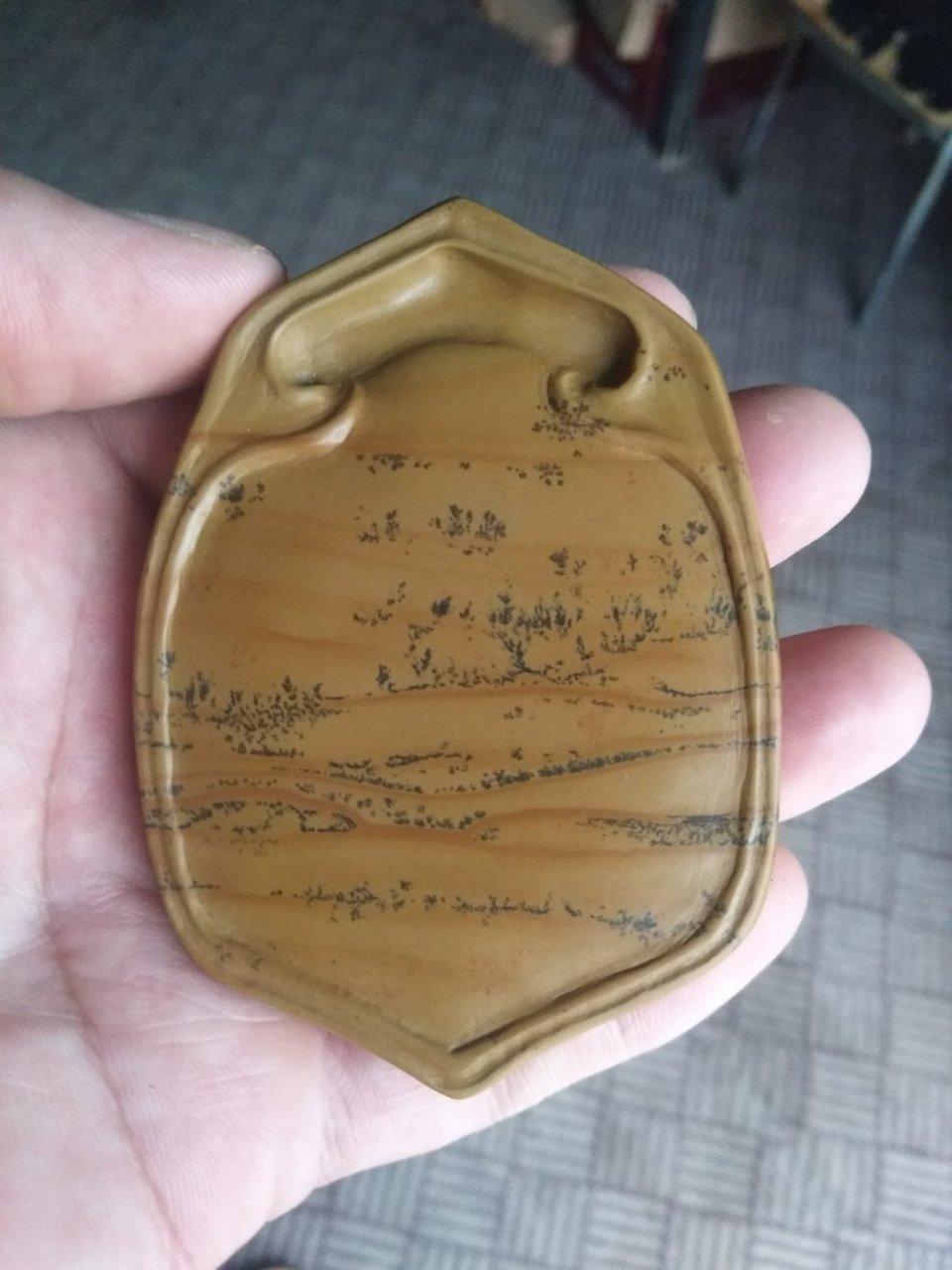 精品尼山石手把砚