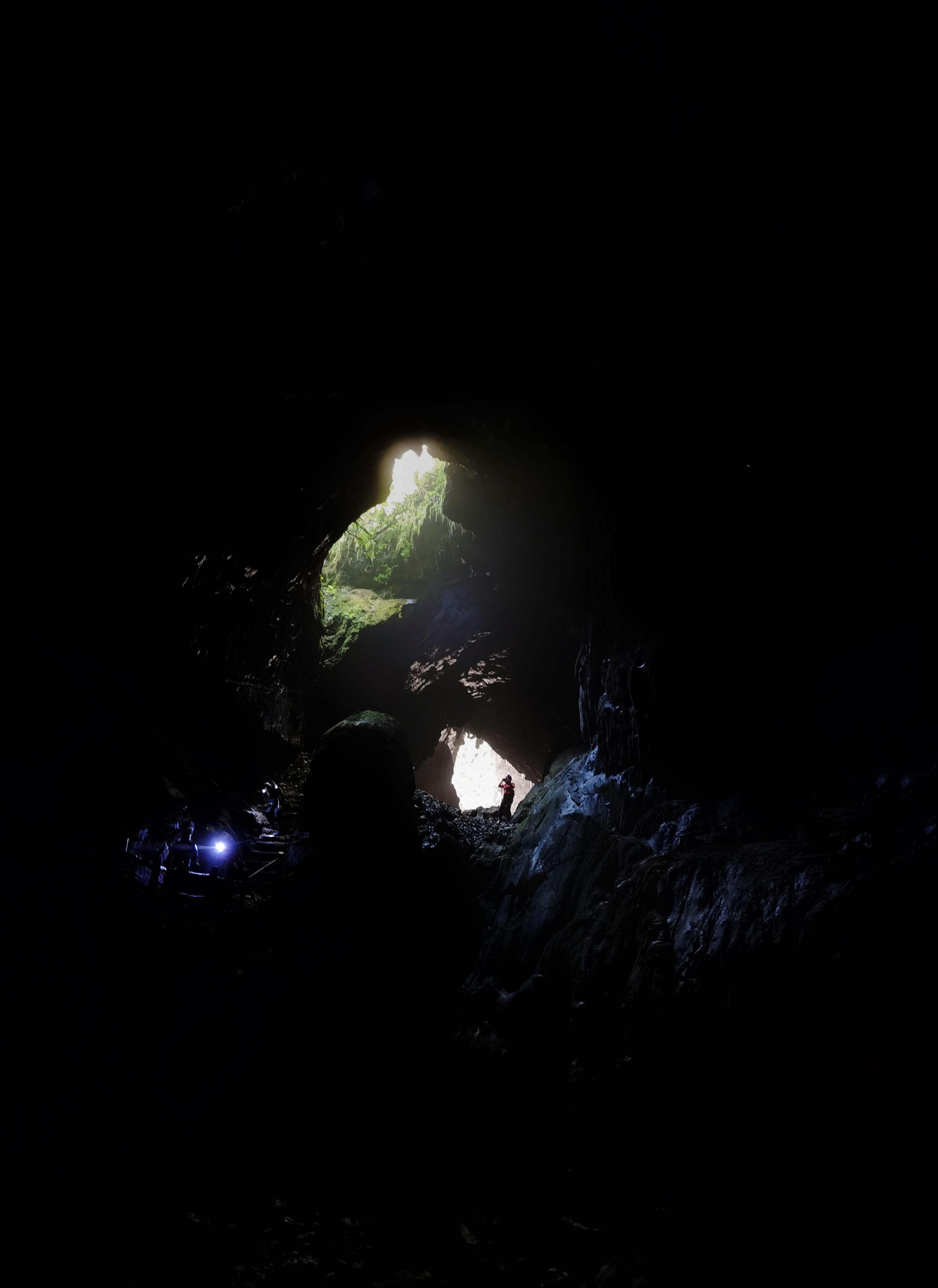 从地面吊绳索速降到 天坑 洞底,一次穿越原始溶洞的