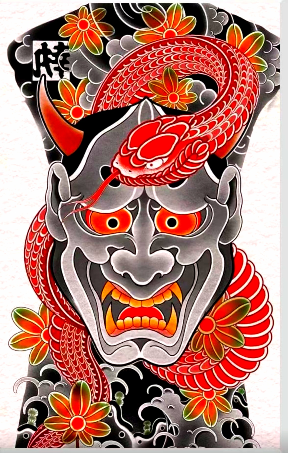 般若老传统满背纹身