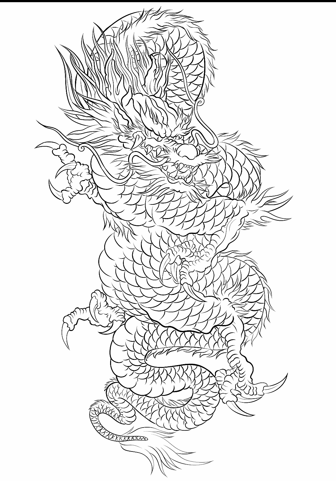花臂花腿龙纹身图案