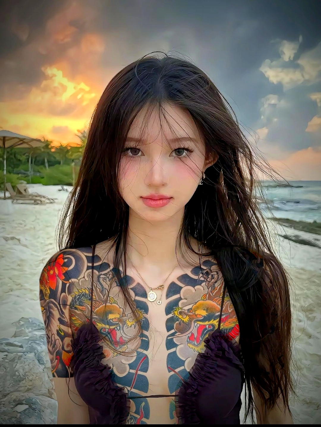 开衫鱼纹身 开衫虎刺青 老传统开衫蛇纹身