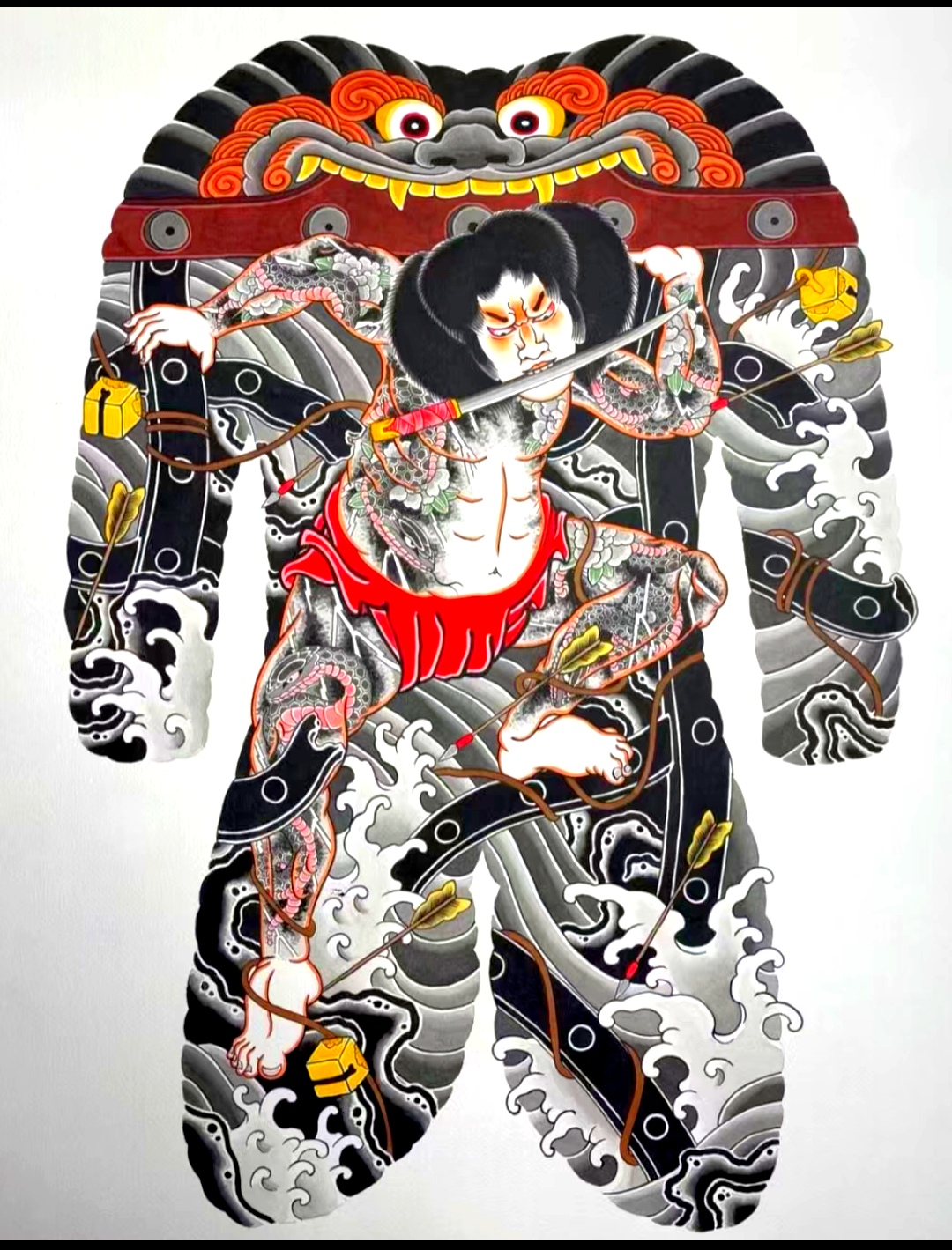 张顺破水门纹身刺青
