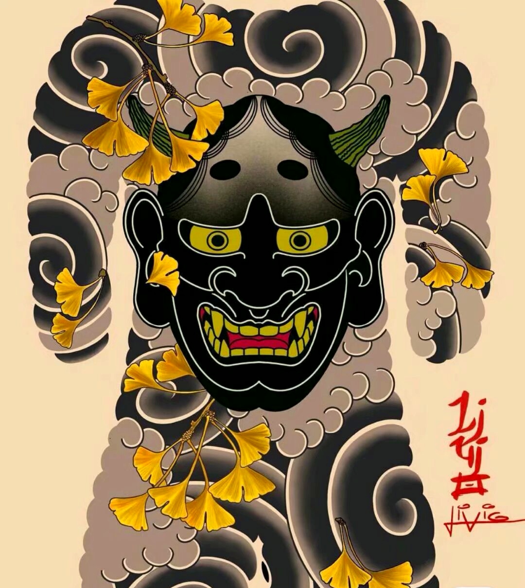 般若老传统满背纹身