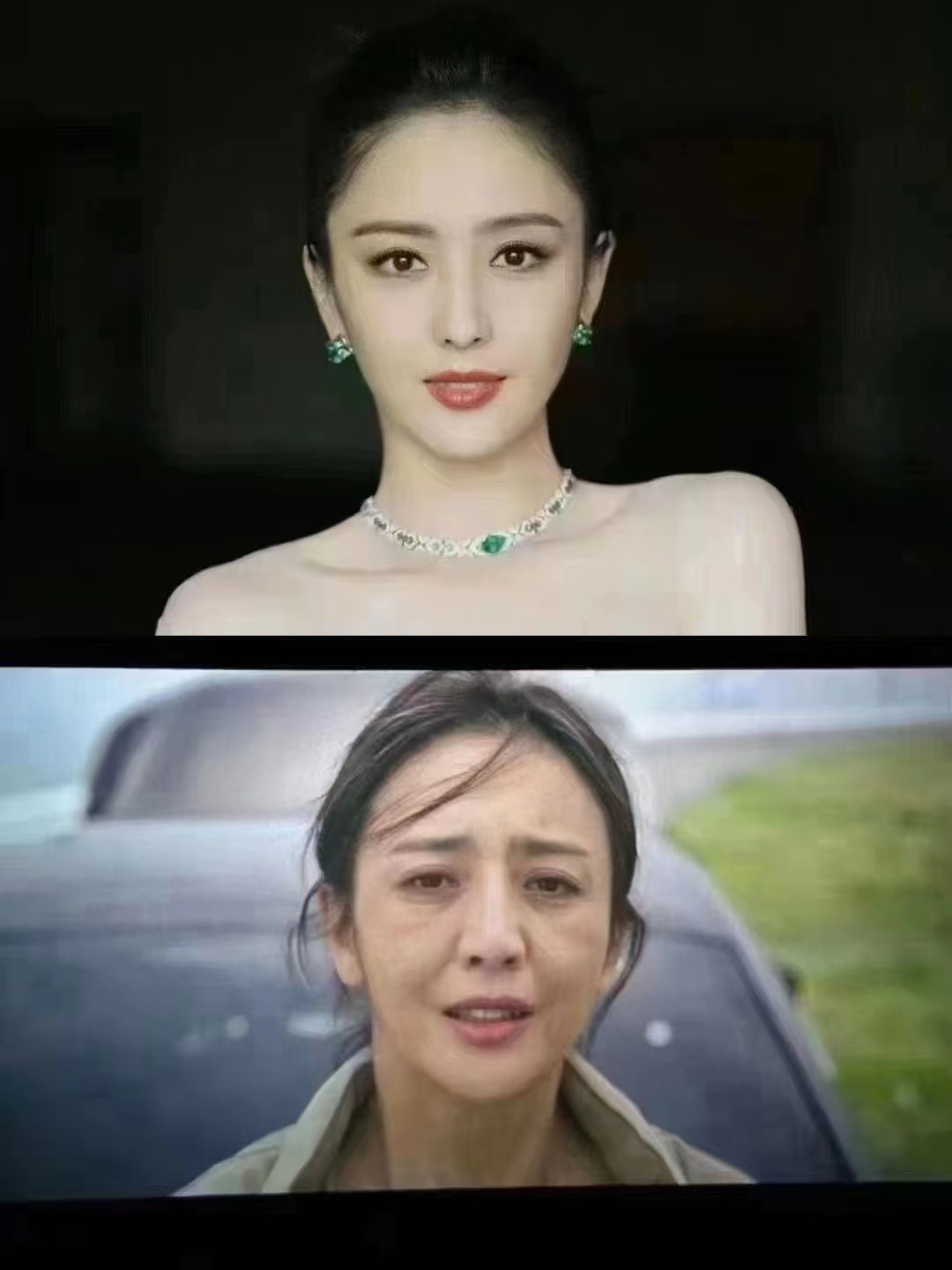佟丽娅在《我经过风暴》电影里 变老的妆容只画了三个地方 一个是眼袋