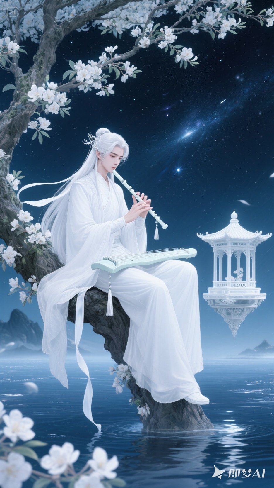 星辰闪烁 似梦的眸光抚琴图片抚琴吹箫图片古风