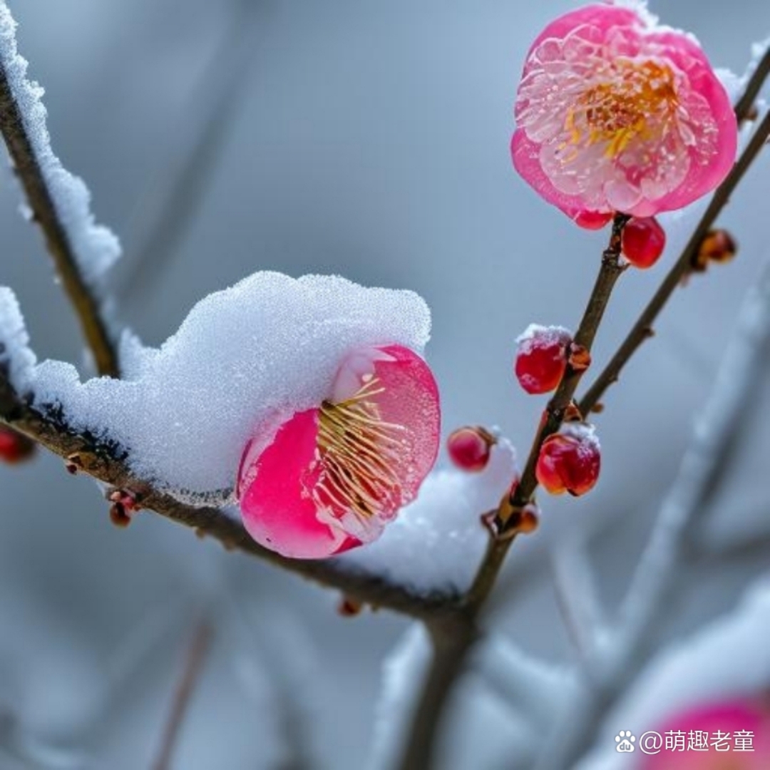 冰雪压枝头