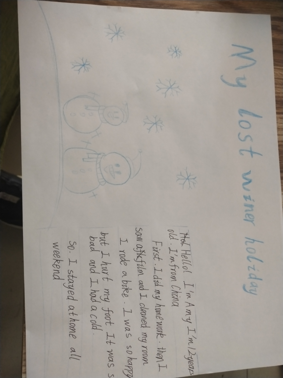 my lost winter holiday手抄报