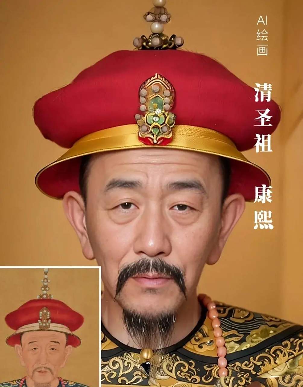 明太祖朱元璋和清圣祖康熙的ai复原图,还原度怎么样?