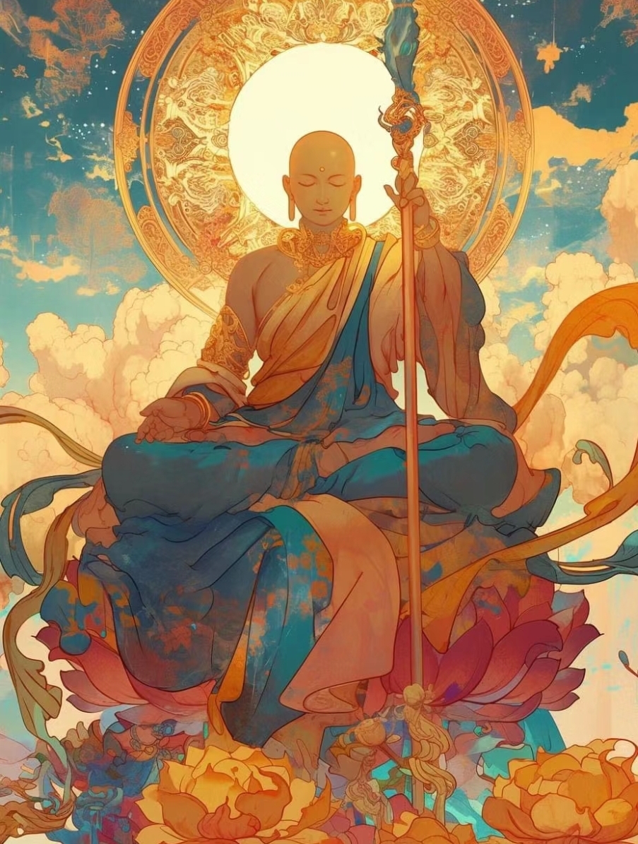 地藏王卡通地藏王菩萨动漫图片地藏菩萨金色头像地藏王菩萨头像图片