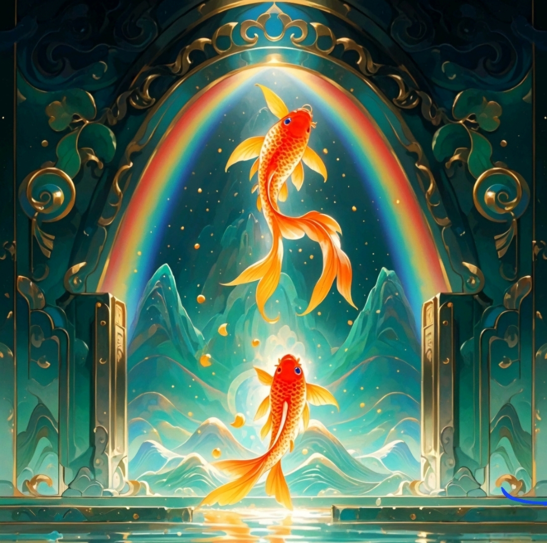 金色锦鲤跳龙门精美头像,学子们都能金榜题名!