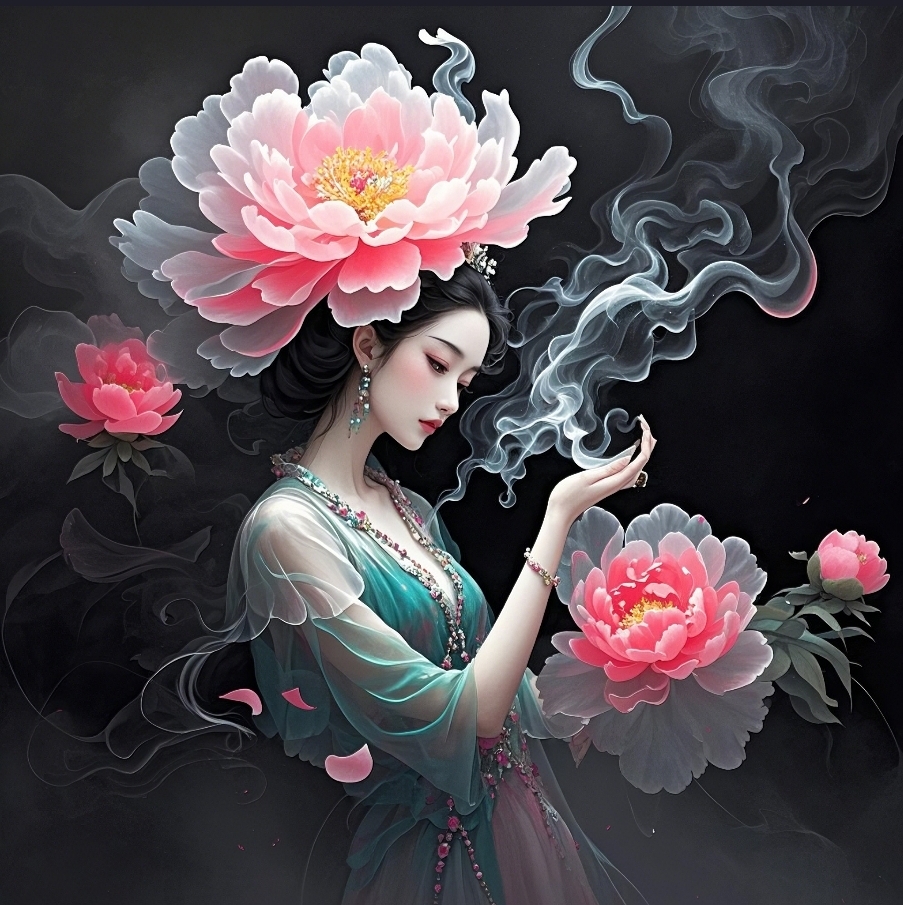 牡丹仙子情侣头像:牡丹花下死,做鬼也风流,绝美的一组牡丹情侣头像