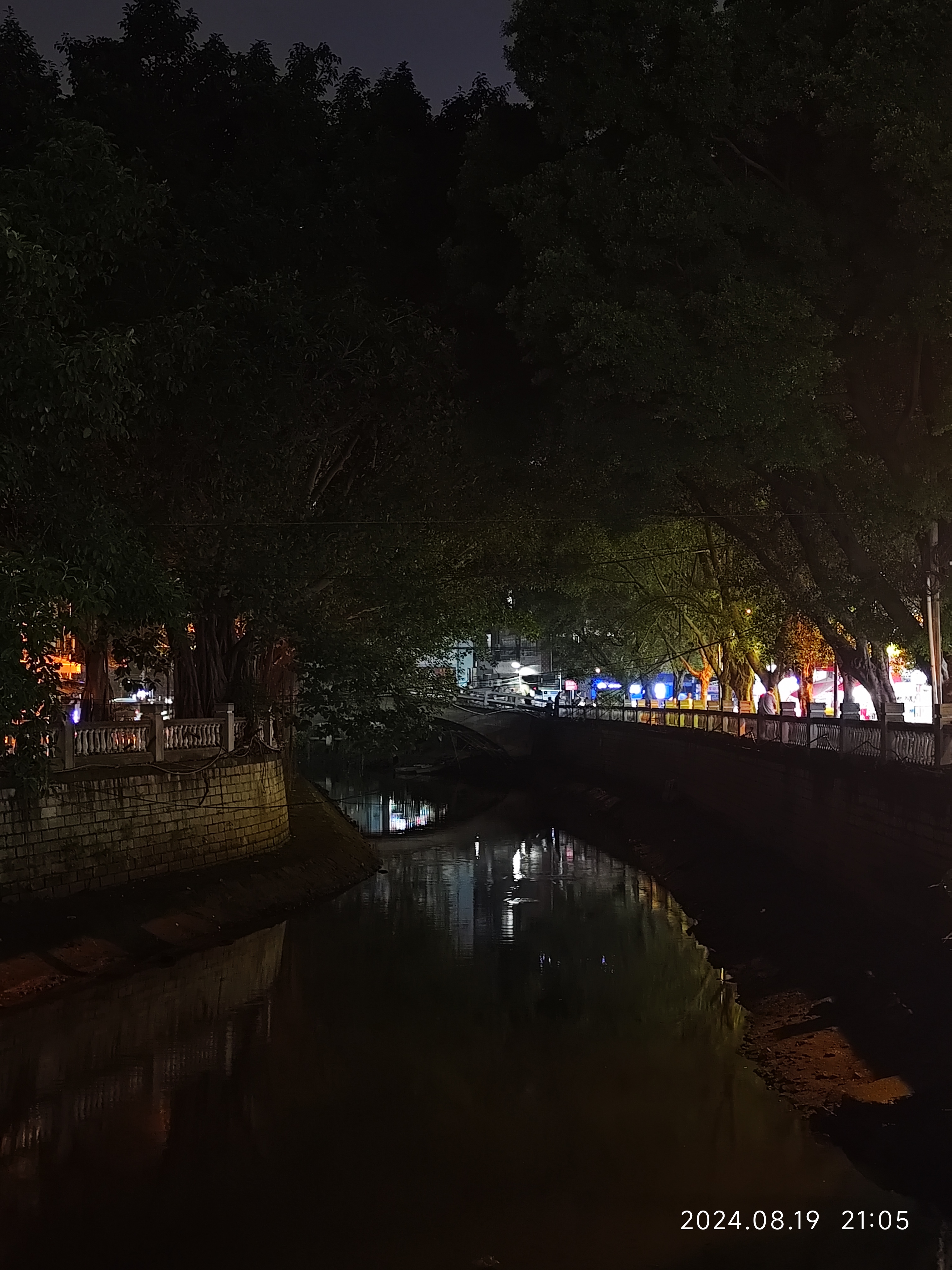 河边的夜景,宁静而美丽,是大自然赋予的治愈之地.