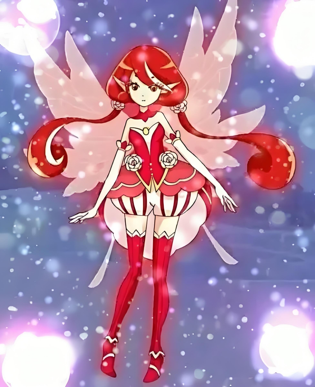 山茶花精灵王 椿 的三种形态,她是花之法典的启动精灵王,只有收复她