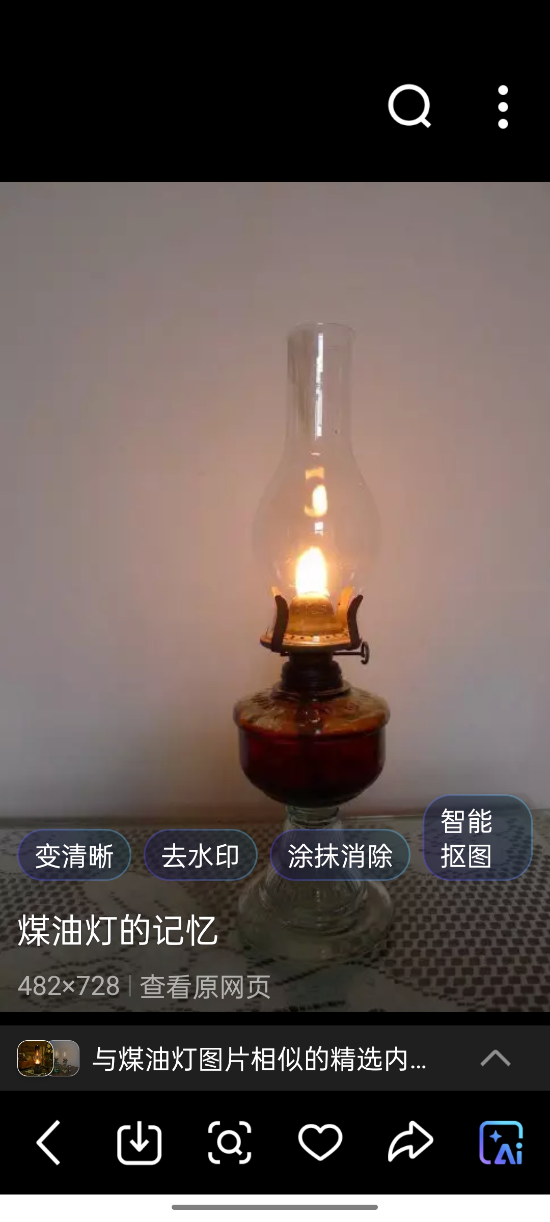 煤油灯  煤油灯昏黄的光晕里,藏着旧时光的褶皱