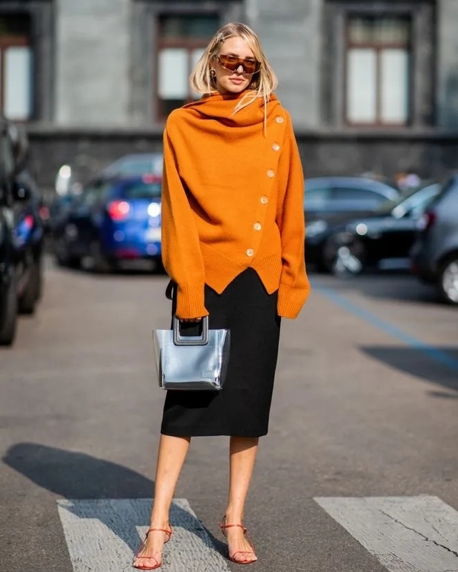 如阳光般的橘色 温暖你的秋冬 #时尚穿搭# #时尚街拍