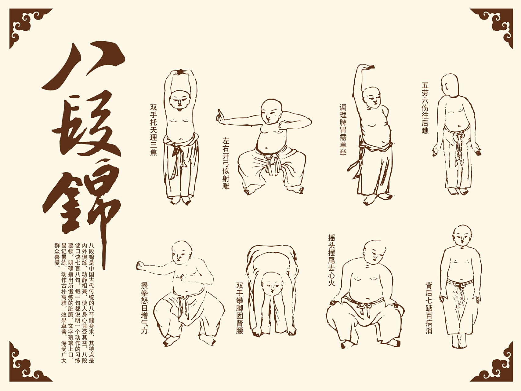 我发现八段锦的练习效果,在绿意盎然,鸟语花香的公园最好,那种人与