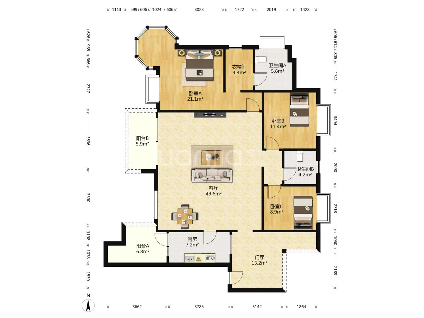 18平,09年建 楼层:7/31层,装修比较新,新中式风格,大三房户型,小区是