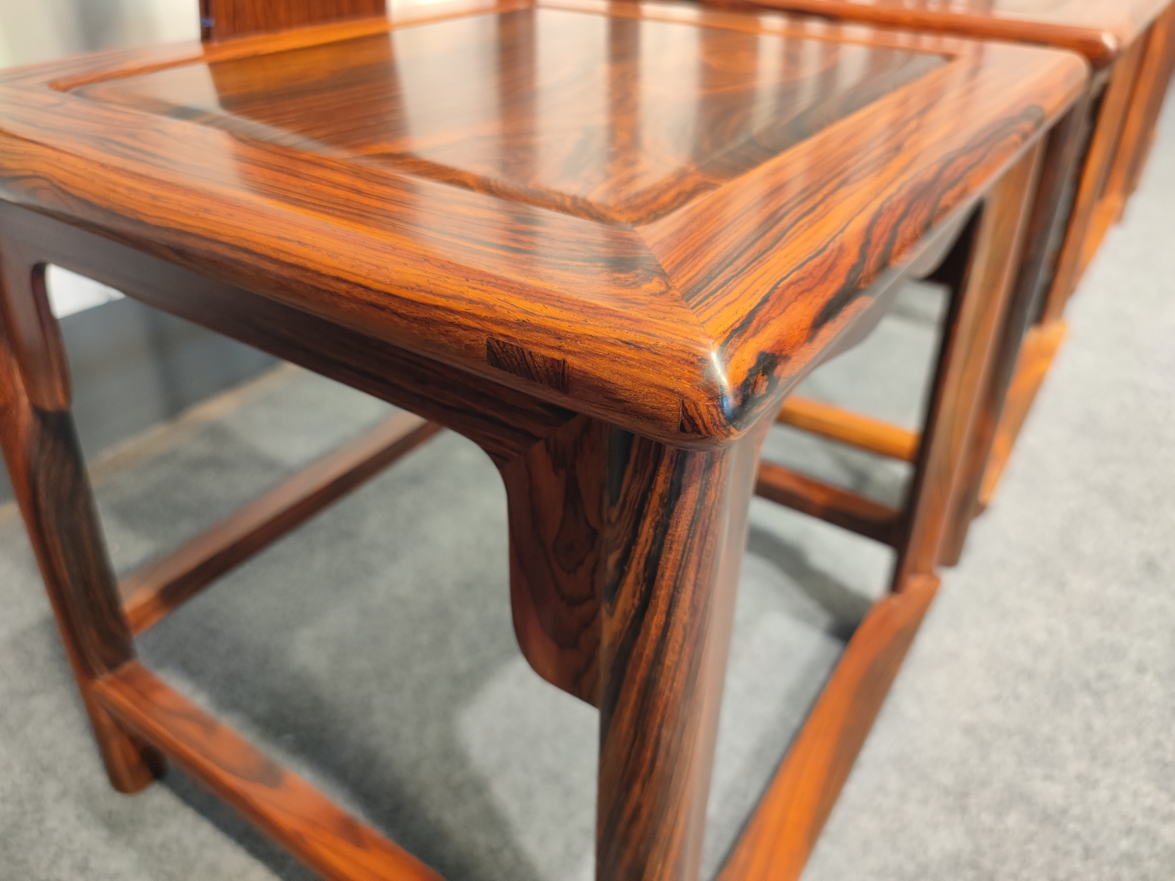 墨西哥微凹黄檀明式灯挂椅细磨打蜡工艺 无油漆,无上色,无白皮,无拼补